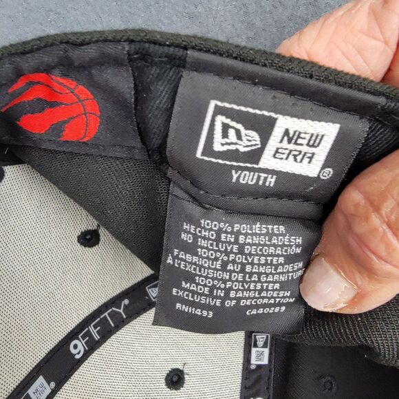 Toronto Raptors Basketball NBA Baseball Cap Hat Youth Script Black Red Snapback - Picture 4 of 11